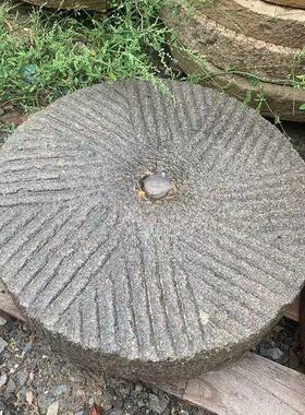 农村汀步石石磨盘垫脚石老式茶桌旧磨片碾盘小院草坪踏步石铺路石