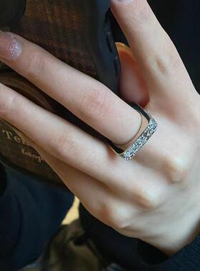 2026个性设计唐草纹方形戒指男女款小众设计感轻奢风可调节创意手