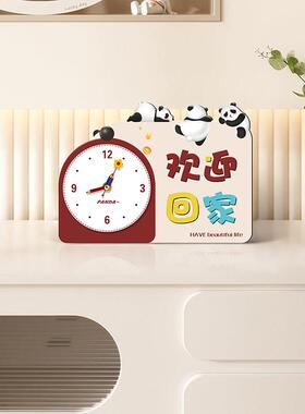 入户玄关桌面时钟小摆件创意家居装饰品钟表摆台式客厅座钟摆放式