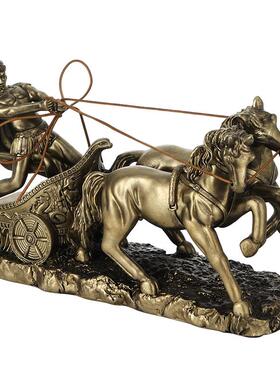 欧式树脂骑马人摆件家居餐厅客厅书房高级感装饰工艺桌面复古摆饰