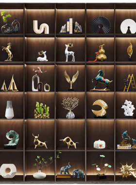 A新中式客厅高档摆件办公室酒柜工艺品家居乔迁电视柜玄关装饰礼L