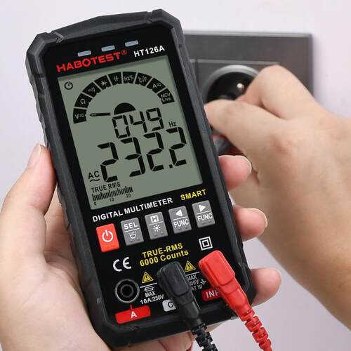 HABOTEST华博HT126A/BHT127A/B数字智能防烧数字万用表电工维修 - 图0