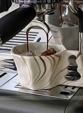 水墨波纹带礼盒高级感颜值陶瓷杯子水杯早餐杯陶瓷杯咖啡杯马克杯