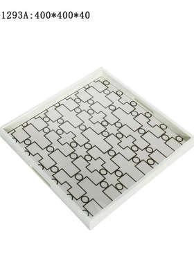 现代简约正方形托盘茶几木质烤漆收纳盘客厅餐厅桌面软装饰品摆件