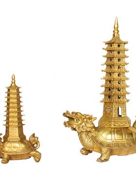 杨铜记 工艺品 龙龟文昌塔 摆件 铜葫芦龙龟