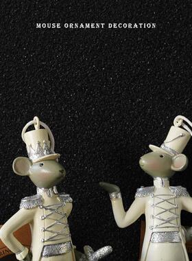 出口北欧创意卡通老鼠士兵造型树脂玄关挂件摆设圣诞树装饰工艺品