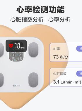 香山体脂秤家用精准智能电子秤健身减肥体重秤智慧大屏心率人体秤