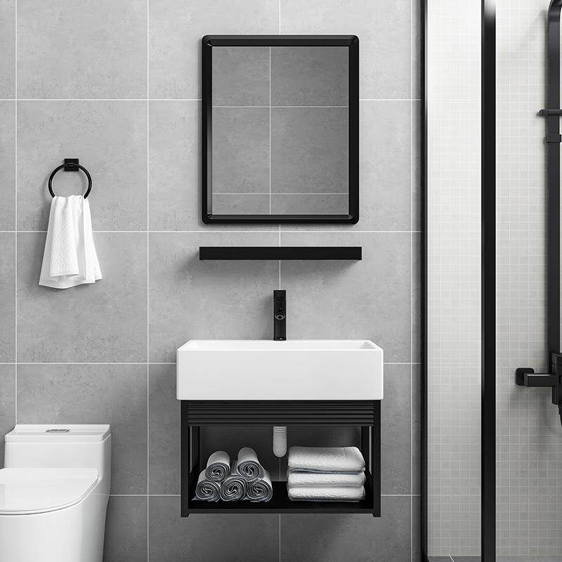 北欧方形洗手盆浴室柜柜组合挂墙式面盆洗脸盆阳台卫生间简易简约,淘宝优惠券,粉丝福利购,淘宝优惠卷