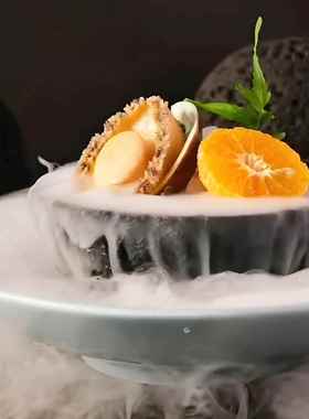 网红星球碗套意境创仿67475614火山石分装子料理皮脆乳鸽干冰酒店