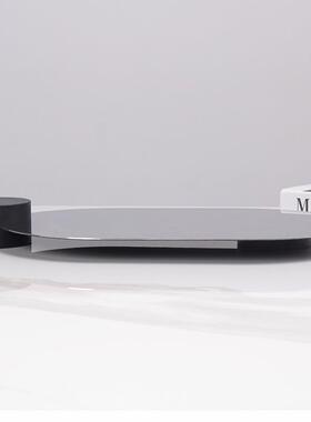 北欧极简托盘镜面不锈钢薄片首饰收纳盘样板间售楼处家居装饰摆件