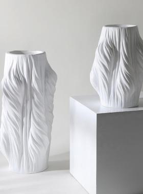 现代简约创意白色树脂花瓶摆设 极简家居新房装饰插干花花器摆件