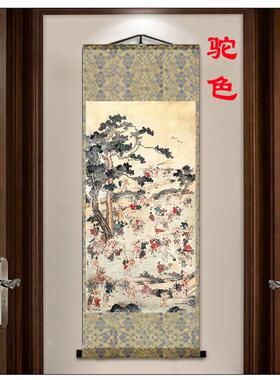 百子千孙图挂画入户门正对送子画夫妻卧室求子国画多子卷轴装饰画