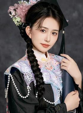 毕业学士服云肩汉服披肩大学生领花领子新中式旗袍国风马面裙配饰