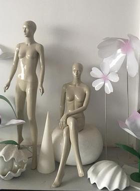 商场装橱窗装饰树脂琉璃荷叶道具橱饰窗饰透明树脂荷叶装造型道具