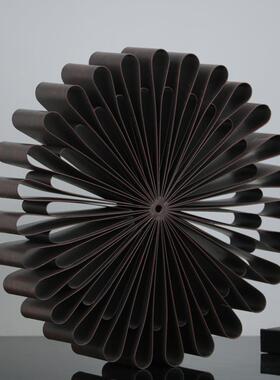 现代简约铁艺太阳花半圆组合摆件客厅样板房桌面书房时尚软装饰品