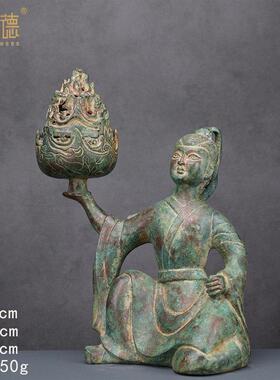 铜祥德青铜器古代熏炉博山炉大全战汉错金云纹博山炉朱雀熏炉卧狮