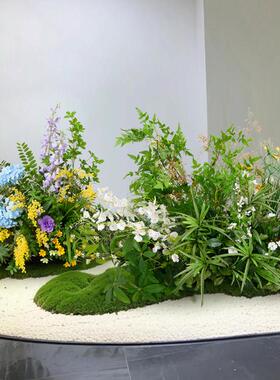 仿真花艺摆件庭院造景布置留影拍照区假植物装饰大型仿生花丛花卉