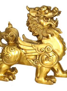 纯铜貔貅摆件特大号一对客厅镇宅办公室招财旺铺皮休摆设开业礼品