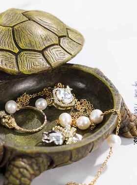 现代乌龟收纳盒客厅摆件树脂工艺品家用电视柜卧室房间装饰品摆设