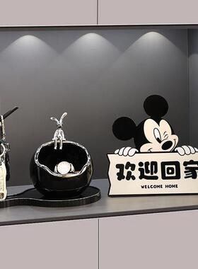 高级感软装入户门口玄关钥匙收纳摆件客厅电视鞋柜香薰装饰画摆台