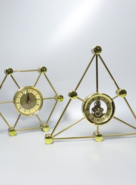 式创意静几何音座钟客厅电视柜酒柜装金BST属电镀软工艺品欧摆设