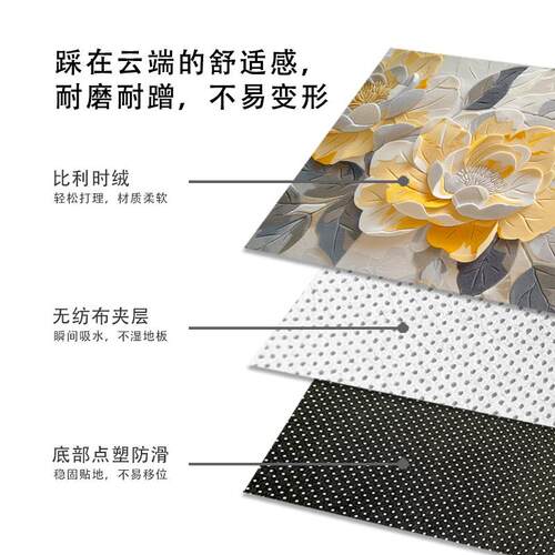 轻奢高级入户门地垫地毯门垫进门大门口玄关防滑脚垫可裁剪定制 - 图0