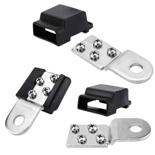 汽车蓝海系列4电路红色保险丝盒配黑色电池终端安装母线电池端子 - 图1