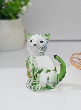 创意跨境热销猫摆件小猫咪工艺品猫咪系列手工玻璃动物桌面饰品