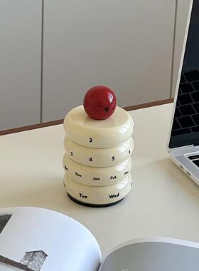 转轮万年历日历2025年新款台历办公室书桌桌面摆件礼物创意装饰品