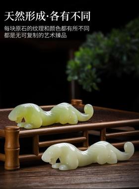 正品购产品玉采石招，福虎饰品，家财庭厅桌饰，客镇纸笔筒饰品，
