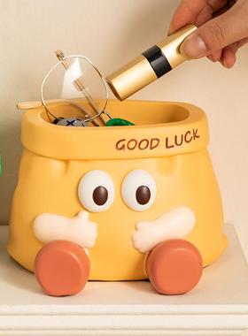 新款创意仿真纸袋收纳玄关摆件 客厅摆件轻奢风家居桌面收纳摆件