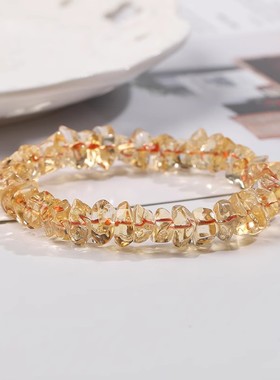 10MM手串纯天然精品原矿巴西黄黄水晶手链首饰随意型