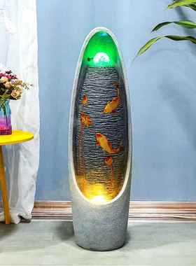 欧式流水喷泉客厅风水轮循环水加湿器办公室景观装饰运势摆件