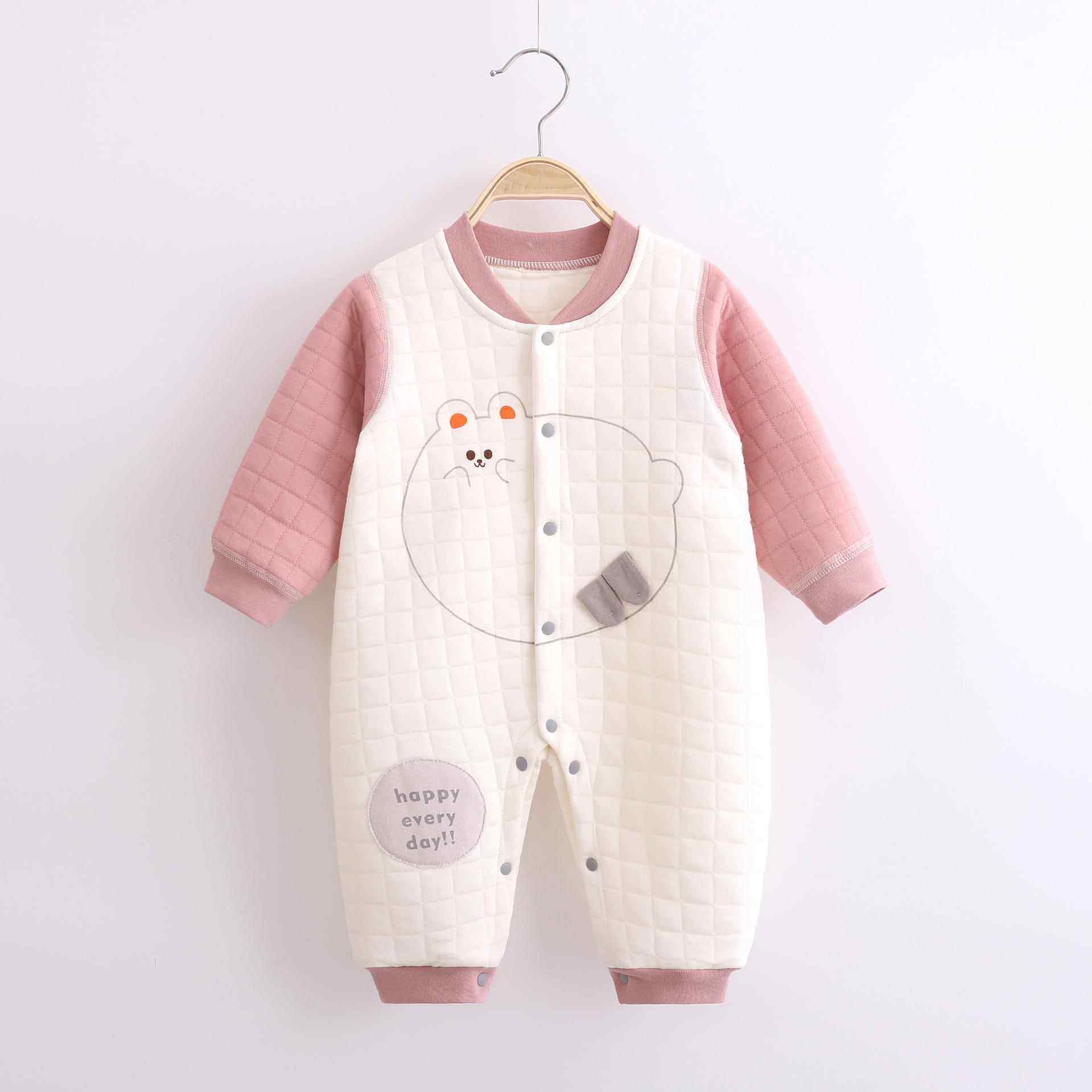 春款哈衣加棉保暖婴儿连身衣小宝宝纯棉服男女爬衣中厚款秋冬薄棉,淘宝优惠券,粉丝福利购,淘宝优惠卷