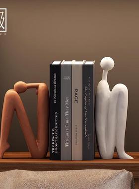 简约现代轻奢书档雕塑人物摆设家居书柜台书桌面软装饰品创意摆件