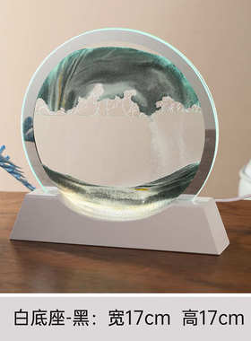 厂家直销创意跨境爆款3D流沙画小夜灯摆件动态沙漏灯立体解压台灯