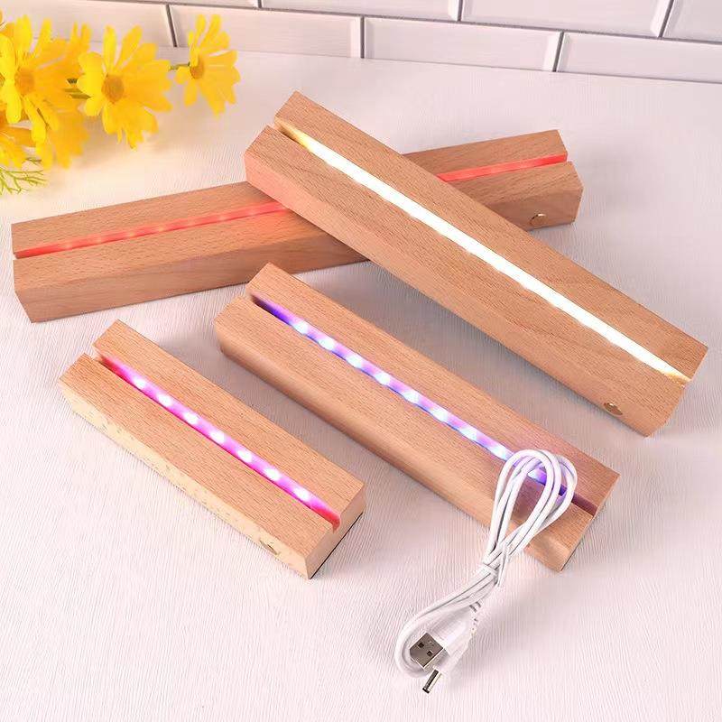 实木长条充电款灯座长方LED灯条亚克力发光底座无线触摸调光台卡,淘宝优惠券,粉丝福利购,淘宝优惠卷