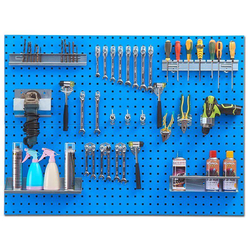 Factory direct sales hardware tool hanging board wall storage hole board display rack square hole hanging board hook tool hanger