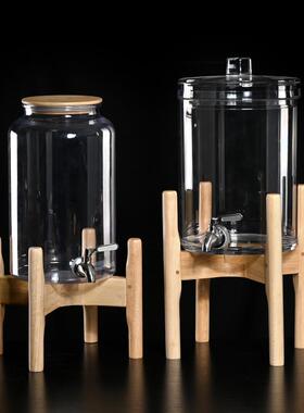 饮料桶果汁罐底座竹木20 25 30CM泡酒瓶花瓶工艺品摆件底座托架子