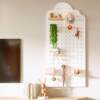 Solid wood hole board custom wall storage rack entry entrance wall partition wooden storage shelf hanging board display