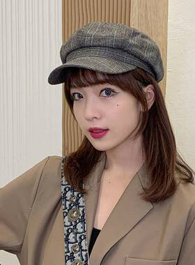 1020r贝雷帽子女韩版百搭八角帽日系潮鸭舌遮阳帽英伦复古画家帽