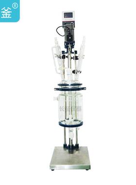 实验室多功能夹套真空蒸馏仪器1L/2L/5L小型双层玻璃反应釜装置