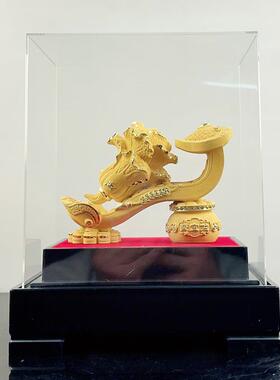 白菜摆件 绒沙金百财如意三件套金白菜摆件 金店保险公司S店礼品