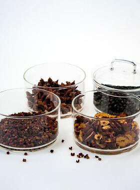 透明玻璃收纳罐厨用可叠加零食储物罐带盖沙拉碗简约水果碗玻璃碗