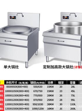 电磁大锅灶商用大功率电磁灶食堂牛羊肉汤大炒炉凹面电磁炒灶双