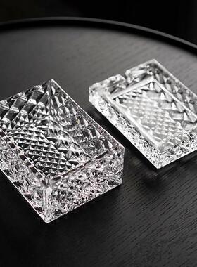 捷克进口BOHEMIA水晶玻璃ins两用双层烟缸雪茄盒 家用创意烟灰缸