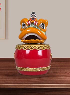 原创醒狮中式装饰国潮摆件舞狮创意精致狮头家居博古架桌面工艺礼