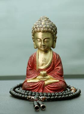 正品全铜大日如来佛像车载品摆件释中迦尼佛高饰摩档禅意汽车控台