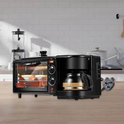 3 in 1 Breakfast Machine Toaster Oven with Timer for - 图1