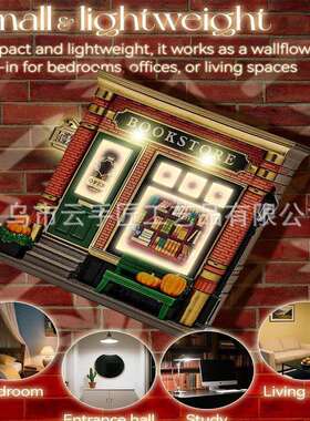 跨境新品Micro Night Light Bookstore微型夜灯书店氛围摆件
